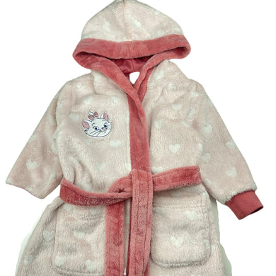 Girls DIsney, Aristocats Marie fleece lined dressing gown / bath robe, L: 53cm, GUC, size 2,  