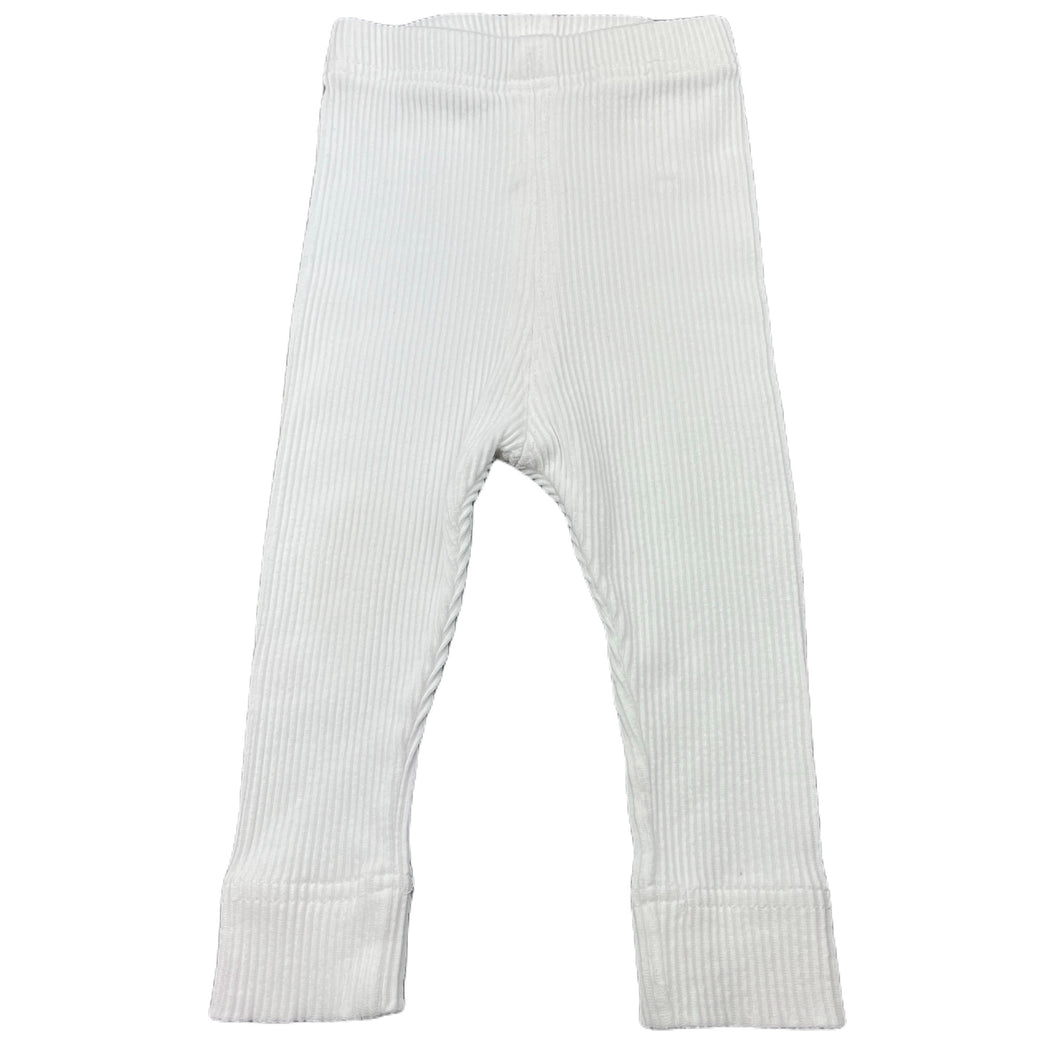 Girls white, ribbed leggings / bottoms, FUC, size 0,  