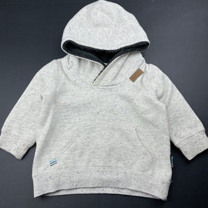 Boys Mango, fleece lined hoodie sweater, discolouration at neck, FUC, size 1,  