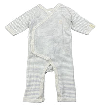 Load image into Gallery viewer, unisex Cotton On, grey stripe stretchy romper, GUC, size 0000,  