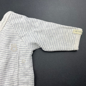 unisex Cotton On, grey stripe stretchy romper, GUC, size 0000,  