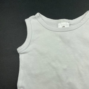 unisex Target, white cotton bodysuit / romper, EUC, size 0000,  