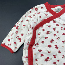 Load image into Gallery viewer, Girls Baby Berry, floral organic cotton romper, GUC, size 0,  