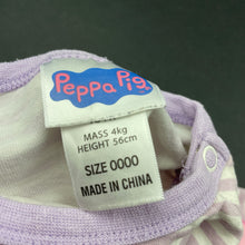 Load image into Gallery viewer, Girls Peppa Pig, cotton long sleeve top, FUC, size 0000,  