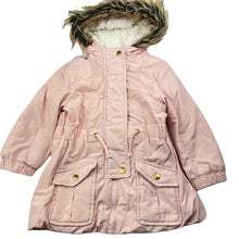 Load image into Gallery viewer, Girls Target, pink hooded jacket / coat, marks on front, FUC, size 3,  