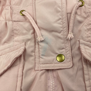 Girls Target, pink hooded jacket / coat, marks on front, FUC, size 3,  