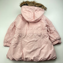 Load image into Gallery viewer, Girls Target, pink hooded jacket / coat, marks on front, FUC, size 3,  