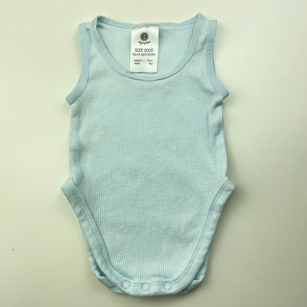 unisex Dymples, ribbed cotton singletsuit / romper, GUC, size 0000,  