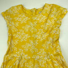 Load image into Gallery viewer, Girls PALM TREE, lined yellow floral cotton dress, FUC, size 6, L: 62cm