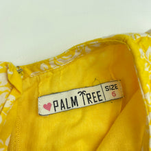 Load image into Gallery viewer, Girls PALM TREE, lined yellow floral cotton dress, FUC, size 6, L: 62cm