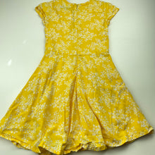 Load image into Gallery viewer, Girls PALM TREE, lined yellow floral cotton dress, FUC, size 6, L: 62cm