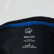 Load image into Gallery viewer, unisex Favourites, black organic cotton t-shirt / top, GUC, size 6,  