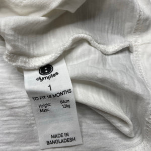 Girls Dymples, organic cotton long sleeve t-shirt / top, EUC, size 1,  