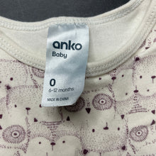 Load image into Gallery viewer, unisex Anko, organic cotton bodysuit / romper, GUC, size 0,  