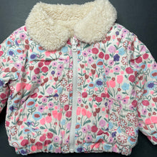 Load image into Gallery viewer, Girls Jack &amp; Milly, reversible floral cotton/fleece jacket, EUC, size 00,  