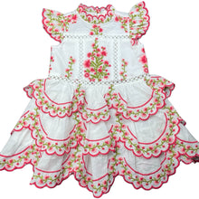 Load image into Gallery viewer, Girls Marlo, stunning embroidered cotton dress, EUC, size 00, L: 41cm