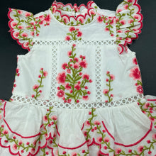 Load image into Gallery viewer, Girls Marlo, stunning embroidered cotton dress, EUC, size 00, L: 41cm