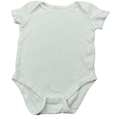 unisex F&F, white cotton bodysuit / romper, GUC, size 0,  