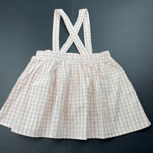 Load image into Gallery viewer, Girls Baby Baby, pink check suspender skirt, elasticated, EUC, size 0,  