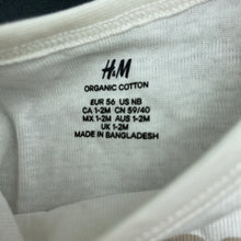 Load image into Gallery viewer, unisex H&amp;M, organic cotton bodysuit / romper, EUC, size 0000,  