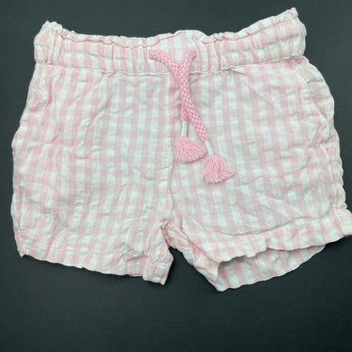Girls Anko, checked lightweight cotton shorts, elasticated, EUC, size 2,  