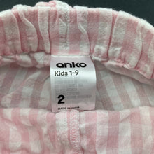 Load image into Gallery viewer, Girls Anko, checked lightweight cotton shorts, elasticated, EUC, size 2,  