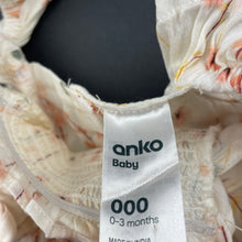 Load image into Gallery viewer, Girls Anko, floral cotton summer dress, EUC, size 000, L: 34cm