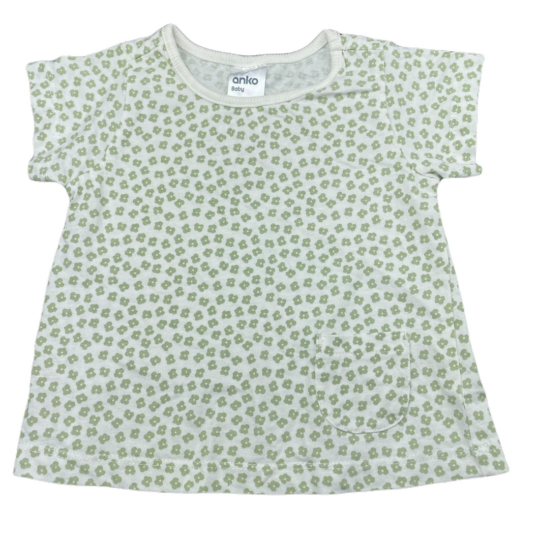 Girls Anko, floral cotton t-shirt / top, EUC, size 00,  