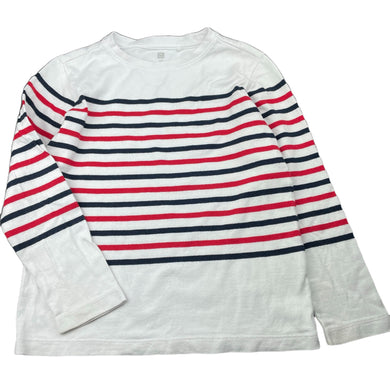 Girls Uniqlo, striped cotton long sleeve top, FUC, size 7-8,  