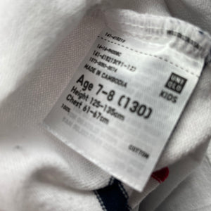 Girls Uniqlo, striped cotton long sleeve top, FUC, size 7-8,  