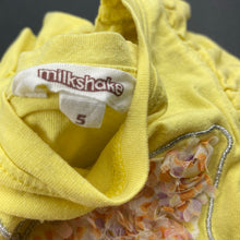 Load image into Gallery viewer, Girls Milkshake, yellow t-shirt / top, butterfly, GUC, size 5,  