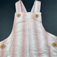 Load image into Gallery viewer, Girls Target, pink stripe cotton overalls / shortalls, FUC, size 000,  