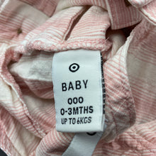 Load image into Gallery viewer, Girls Target, pink stripe cotton overalls / shortalls, FUC, size 000,  