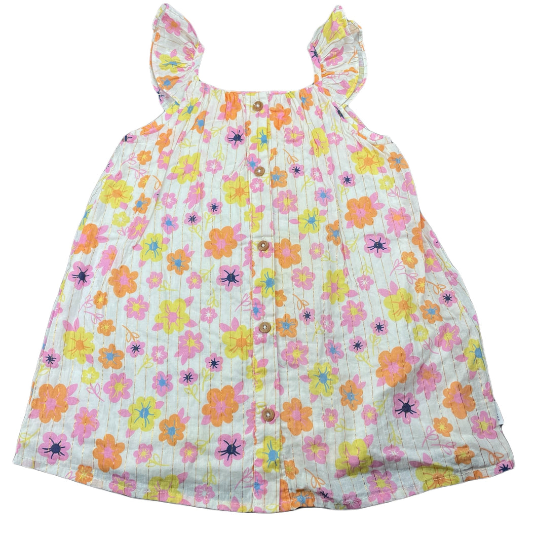 Girls Sprout, cotton lined floral summer dress, EUC, size 1, L: 44cm