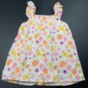 Girls Sprout, cotton lined floral summer dress, EUC, size 1, L: 44cm