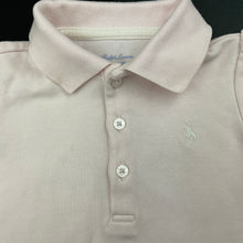 Load image into Gallery viewer, Girls Ralph Lauren, pink cotton polo dress, small fix back hem, FUC, size 0-1, L: 38cm