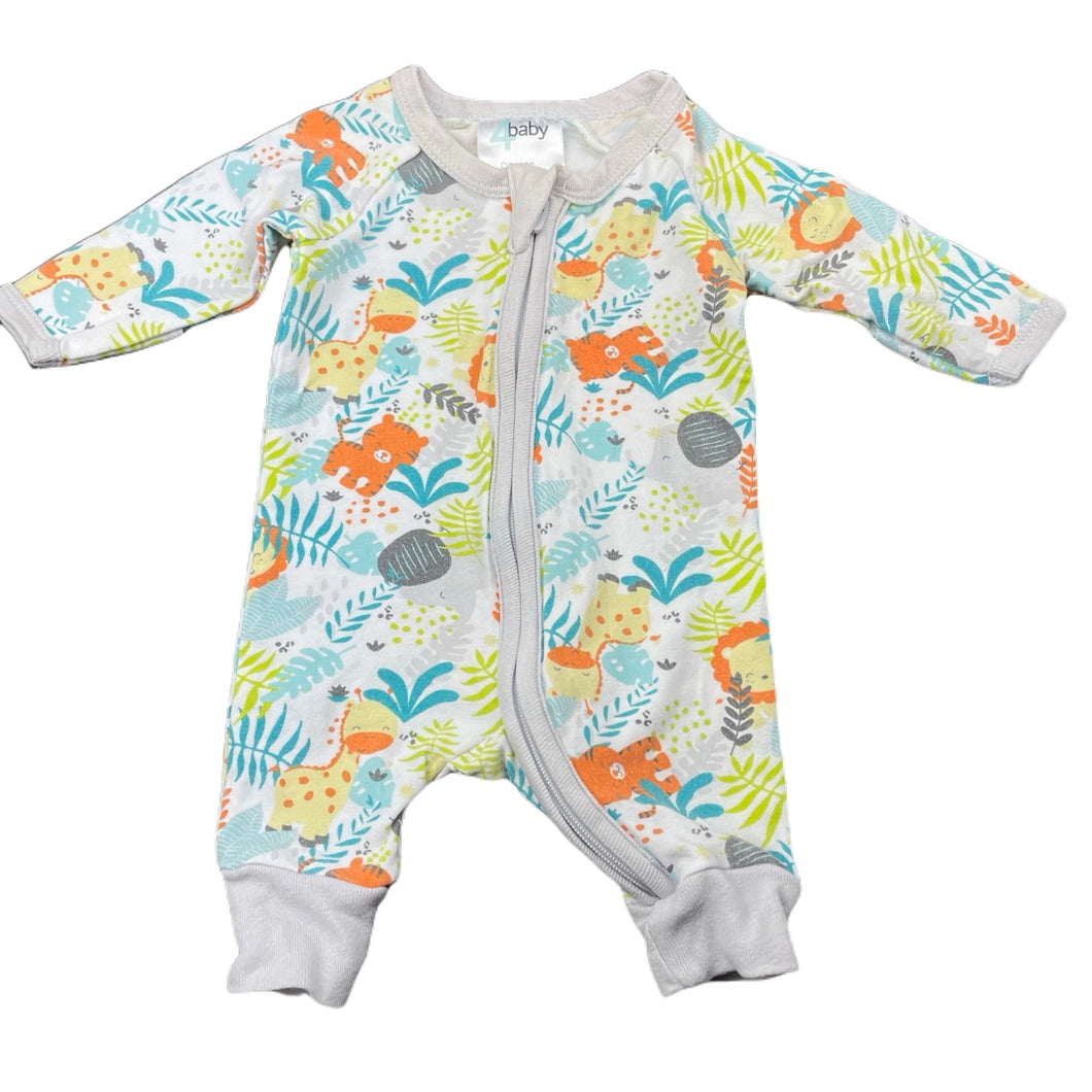 unisex 4 Baby, stretchy zip coverall / romper, GUC, size 00000,  