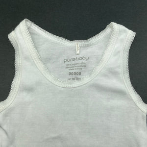 unisex purebaby, organic cotton singletsuit / romper, EUC, size 00000,  