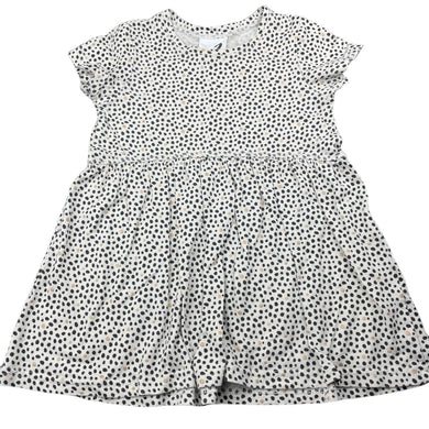 Girls Cotton On, spotted cotton short sleeve sleeve dress, FUC, size 2, L: 44cm