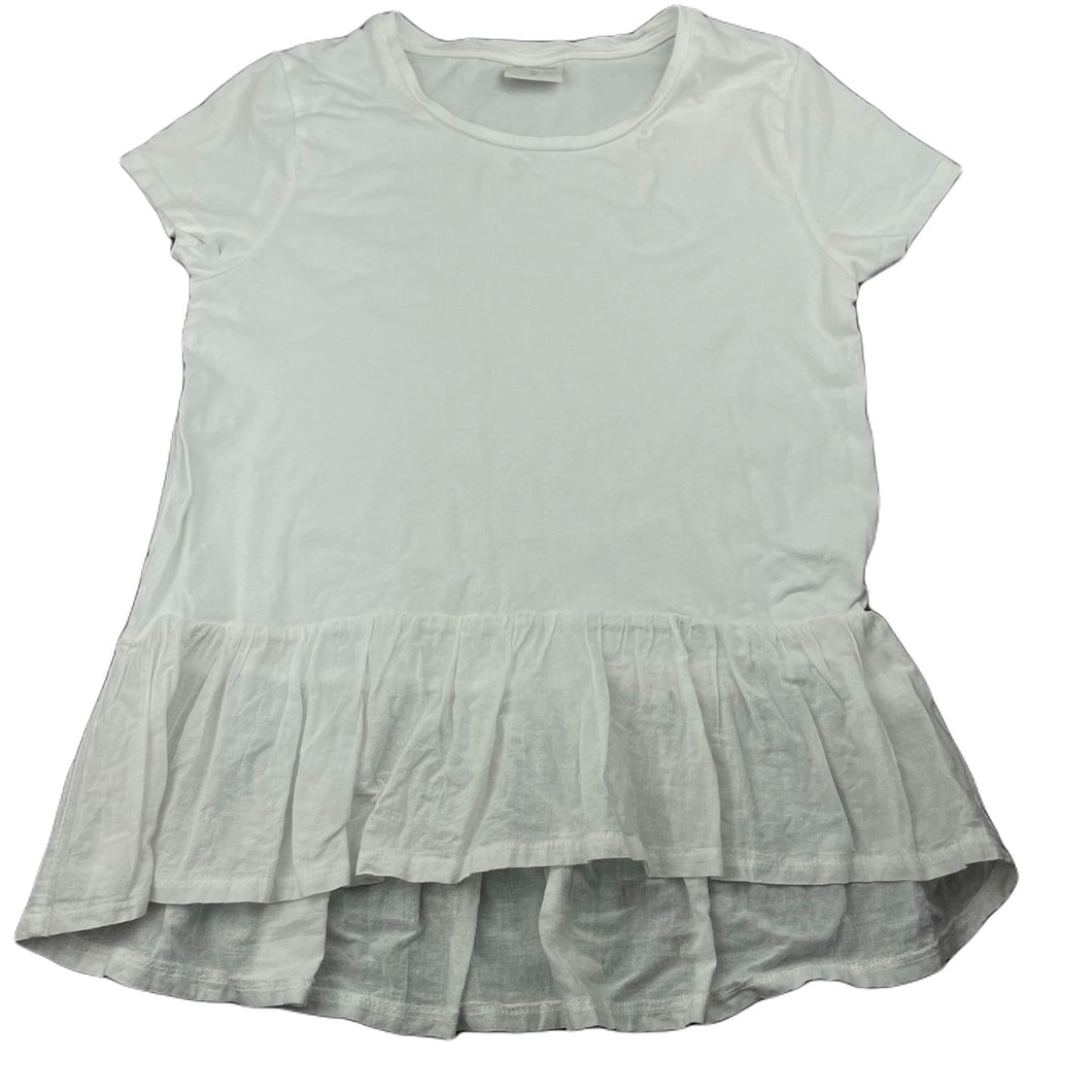 Girls B Collection, white cotton peplum top, GUC, size 12,  