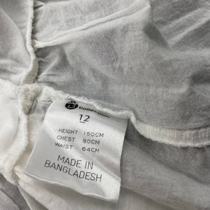 Girls B Collection, white cotton peplum top, GUC, size 12,  