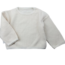 Load image into Gallery viewer, unisex Baby A, cream waffle long sleeve top, EUC, size 00,  