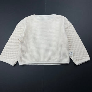 unisex Baby A, cream waffle long sleeve top, EUC, size 00,  