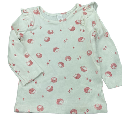 Girls Dymples, stretchy organic cotton blend long sleeve top, EUC, size 00,  