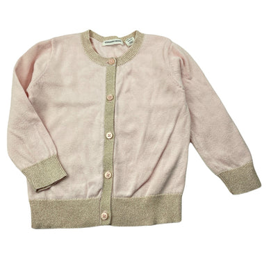 Girls Country Road, metallic trim knitted cotton cardigan, GUC, size 1,  
