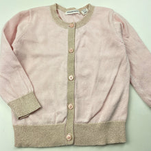 Load image into Gallery viewer, Girls Country Road, metallic trim knitted cotton cardigan, GUC, size 1,  