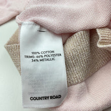 Load image into Gallery viewer, Girls Country Road, metallic trim knitted cotton cardigan, GUC, size 1,  