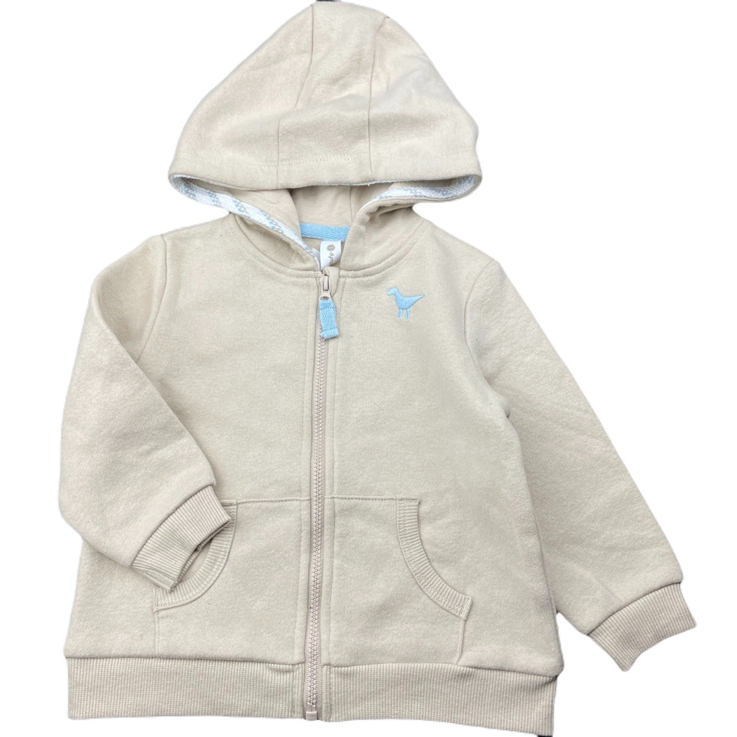 Boys Dymples, fleece lined zip hoodie sweater, dinosaur, EUC, size 0,  