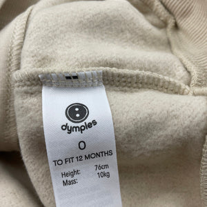 Boys Dymples, fleece lined zip hoodie sweater, dinosaur, EUC, size 0,  