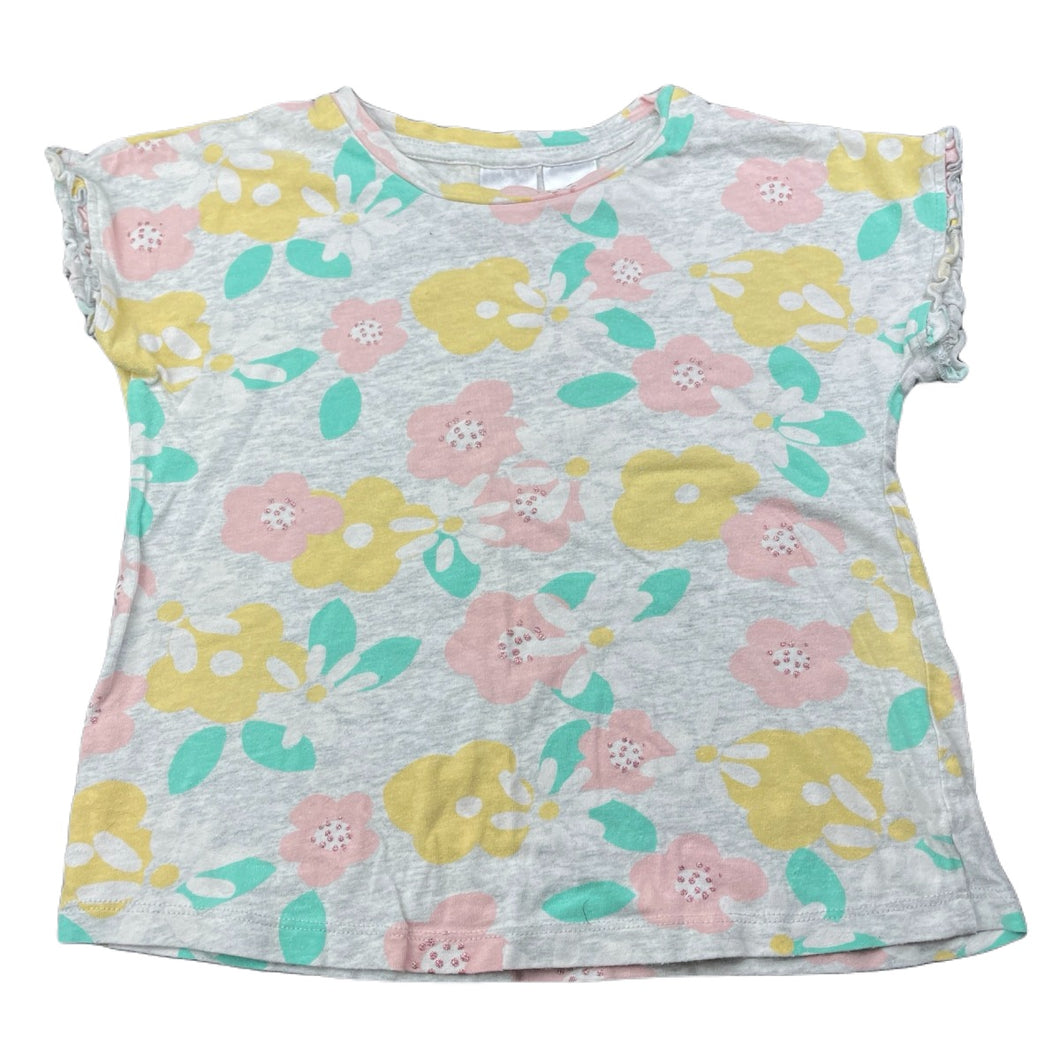 Girls Target, floral cotton pyjama t-shirt / top, GUC, size 4,  